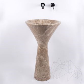 Waschbecken für Badezimmer - Tao Light Emperador Marmor 50 x 85 cm