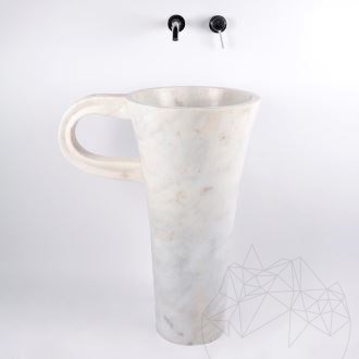 Waschbecken für Badezimmer - Tao Arabescato Marmor 42 x 85 cm