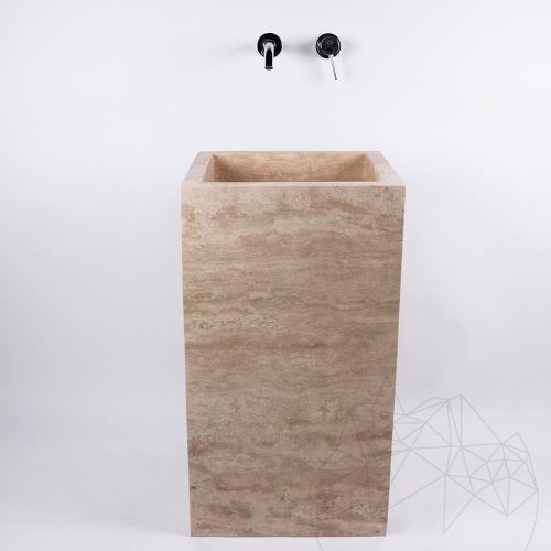 Waschbecken für Badezimmer - Tao Classic Travertin 45 x 82 cm