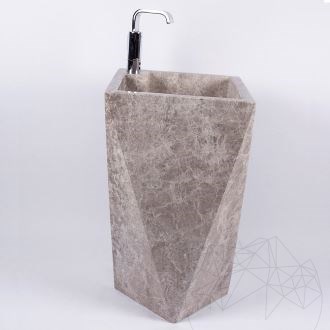 Waschbecken für Badezimmer -Tao Tundra Grau Marmor 45 x 82 cm