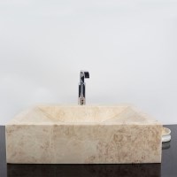 Waschbecken für das Badezimmer - Cappucino Marmor SS-30 45 x 45 x 12 cm