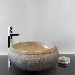 Waschbecken im Badezimmer - Crema Royal Marmor RS-24, 42 x 15 cm