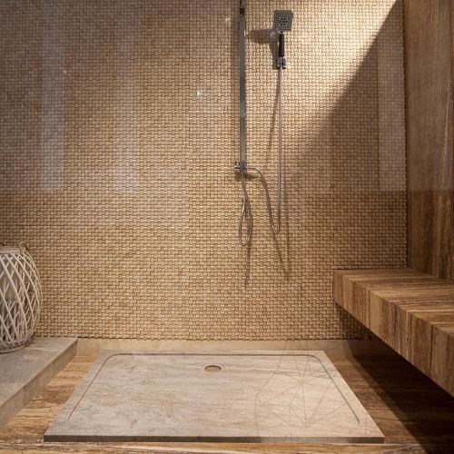 Duschwanne - Latte Travertin ULTRA FLAT 120 x 80 x 3 cm
