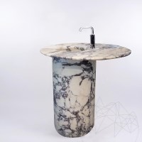 Waschbecken im Badezimmer - Tao Arabescato Marmor 85 x 43 cm