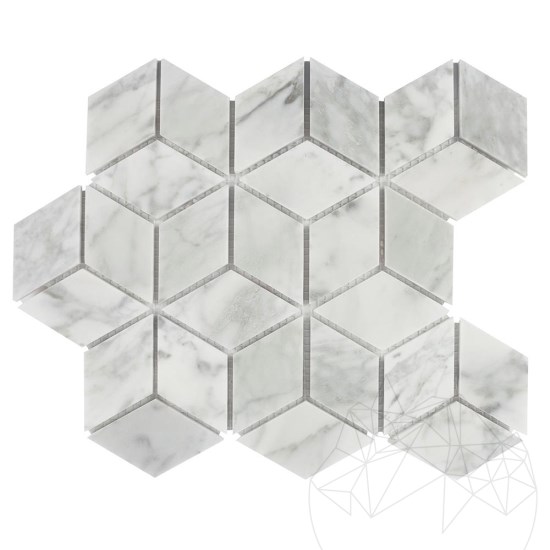 New York Cube Design Mosaik aus geschliffenem Marmor