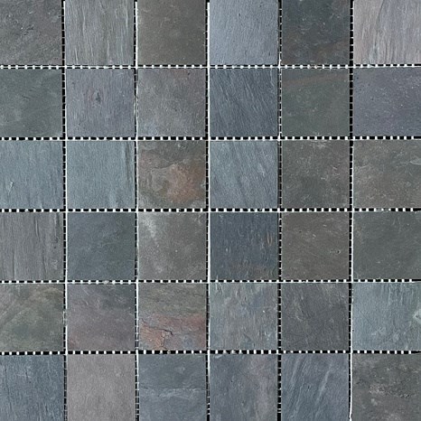 Schiefer Mosaik Flexibles Schiefer SKIN Dekor 2mm - Multicolor 4.8x4.8cm | Ideal für Wände, Möbel, Fassade