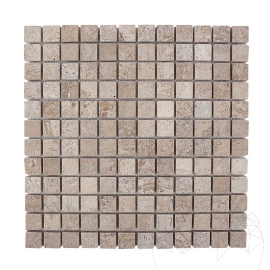 Latte Getrommelter Travertin Mosaik 2,3 x 2,3 cm