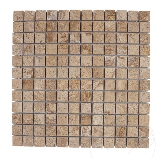 Latte Polierter Travertin Mosaik 2,3 x 2,3 cm