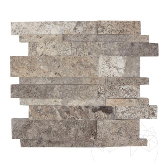 Silber polierter Travertin 3D Wandmosaik