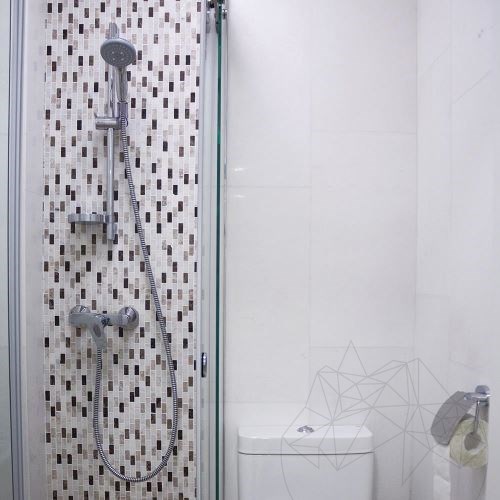 Emperador / Tundra / Mugla Mix Polierter Marmor Mosaik 3,2 x 1,5 cm