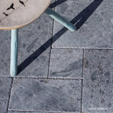 Ceppo Grey Gebürsteter & gemeißelter Marmor Französisches Muster Set 1.2 cm