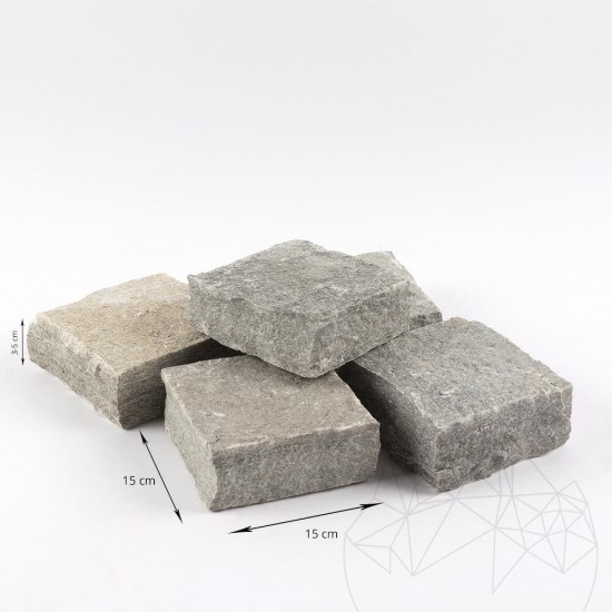 Kavala Riven Slate Kopfsteinpflaster 15 x 15 x 3-5 cm