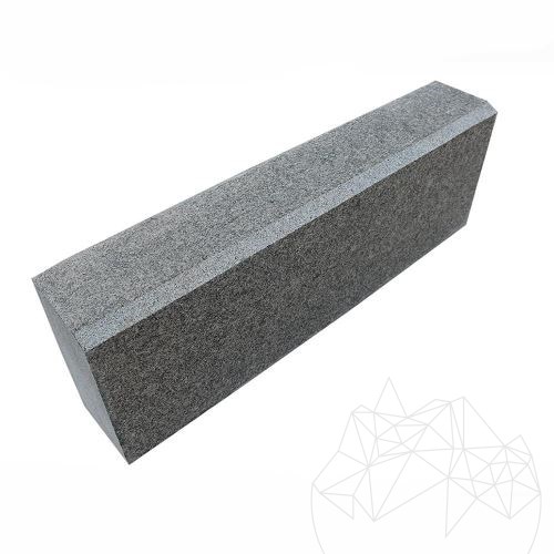 Anthrazitfarbener Granit Bordstein 10 x 15 x 50 cm (Fase 1L - 2 cm)