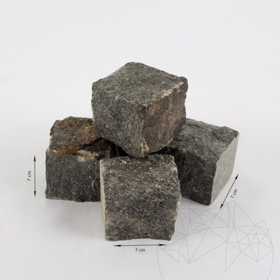 Anthrazit Splitface Granit Kopfsteinpflaster 7 x 7 x 7 cm (1 Tonne = 5-6 qm)