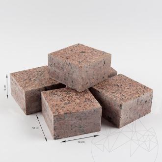 Ahornrot 4 Seiten geschnittener Granit Kopfsteinpflaster 10 x 10 x 5 cm