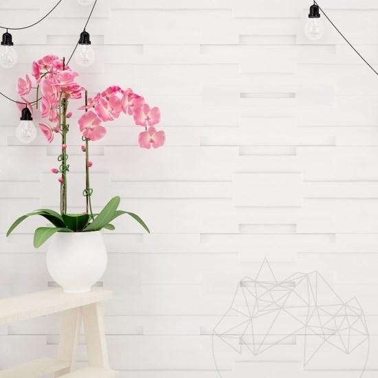 Polierter Marmor Arctic White Wandverkleidungsplatte 15 x 60 cm