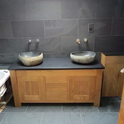 Schwarzer gebürsteter Schiefer Arbeitsplatte 200 x 65 x 3 cm