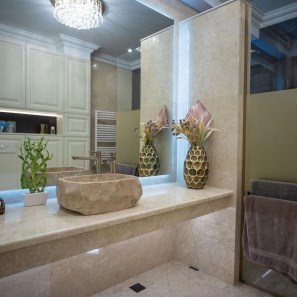 Polierte Marmor-Arbeitsplatte Crema Royal 250 x 65 x 3 cm