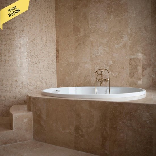 Classic PREMIUM Kreuzschliff gehonter Travertin 45,7 x 30,5 x 1,2 cm