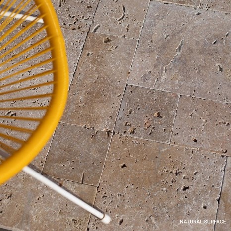 Travertin Noce Cross Cut Antik/Getrommelt Mini Römischer Verband 3 cm