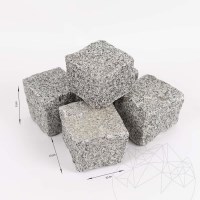 Bianco Sardo Splitface Granit-Kopfsteinpflaster 10 x 10 x 5 cm