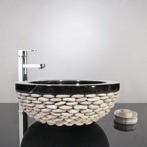 Waschbecken Marmor Matia Black Pebbles