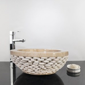 Waschbecken Marmor Matia Beige Kiesel