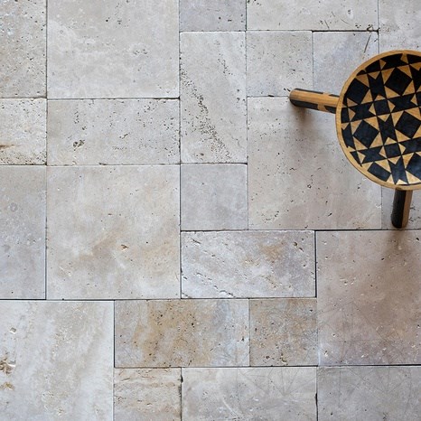 Travertin Classic Cross Cut Antik/Getrommelt Mini Römischer Verband 3 cm