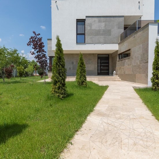 Classic Kreuzschliff gebürstet & gemeißelt Travertin 61 x 40,6 x 3 cm