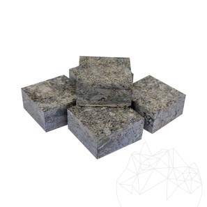 Extra blauer, 4-seitig geschnittener Labradorit-Pflasterstein, 10 x 10 x 5 cm