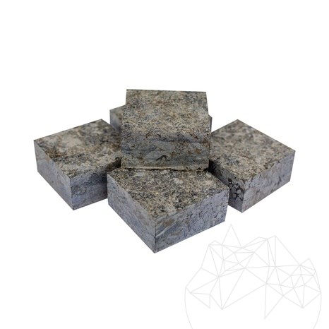 Extra blauer, 4-seitig geschnittener Labradorit-Pflasterstein, 10 x 10 x 5 cm