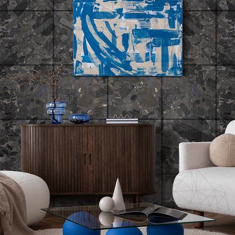 Extra blauer AquaStorm-Labradorit, 60 x 60 x 2 cm