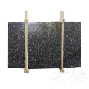 Extra blaue Labradoritplatte mit Lederfinish 2 cm