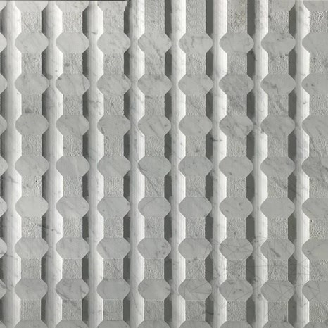 Carrara White Stud M Design Platte 2CM