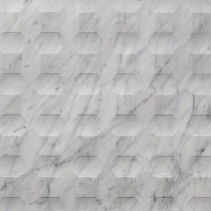 Carrara White Stud H Design Platte 2CM