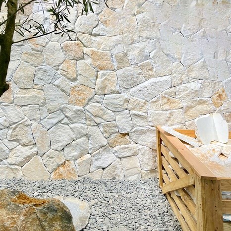 Felswand Vintage Thasos Poligonal-Marmor