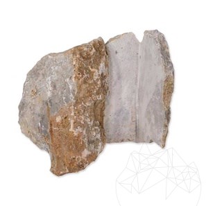 Grauer polygonaler Marmor mit Felswand (Eckstück)
