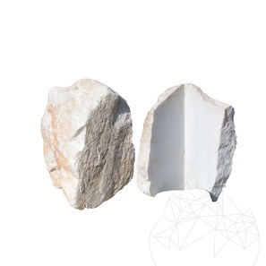 Felswand Vintage Thasos Polygonaler Marmor (Eckstück)