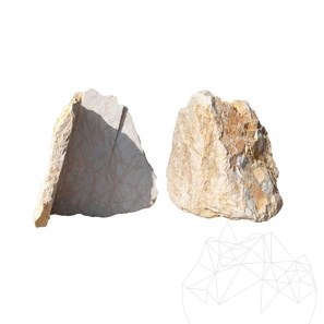 Felswand Gelber Polygonaler Marmor (Eckstück)