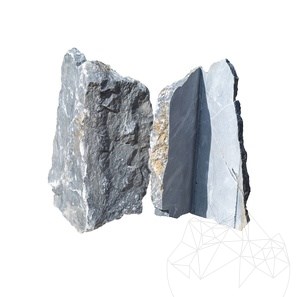 Felswand, schwarzer polygonaler Marmor (Eckstück)
