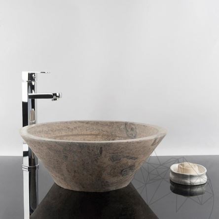 Bathroom Sink - Silver Travertine RS-8 42 x 15 cm