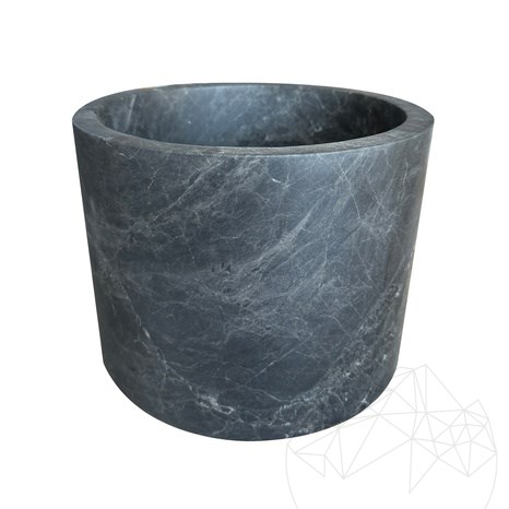 Ceppo Abfalleimer aus grauem Marmor, 26.5 x 20 cm