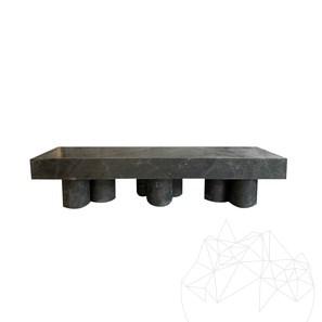 PureMess Ceppo Gartenbank aus Marmor, 180 x 50 x 44 cm