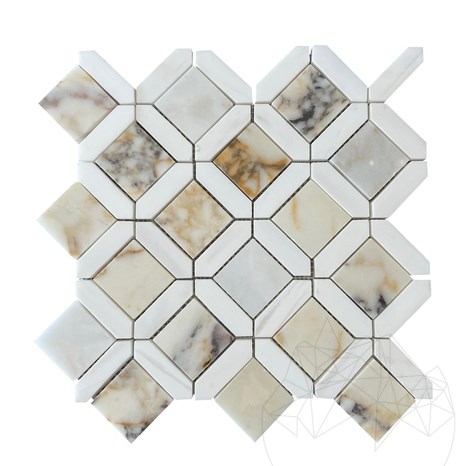 Mosaik Eclipse Arabescato Marmor & Weißer Dolomit