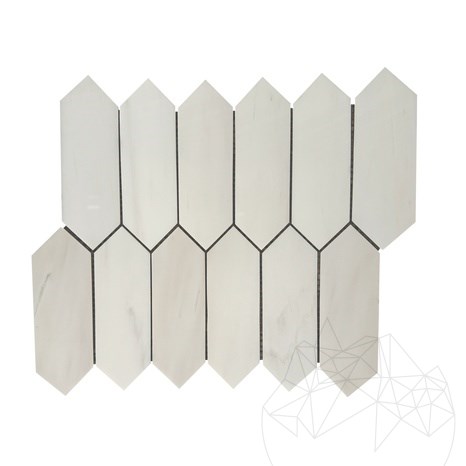 Calacatta Bernstein Dolomit Poliertes Säulenmosaik 30.5 x 28 cm