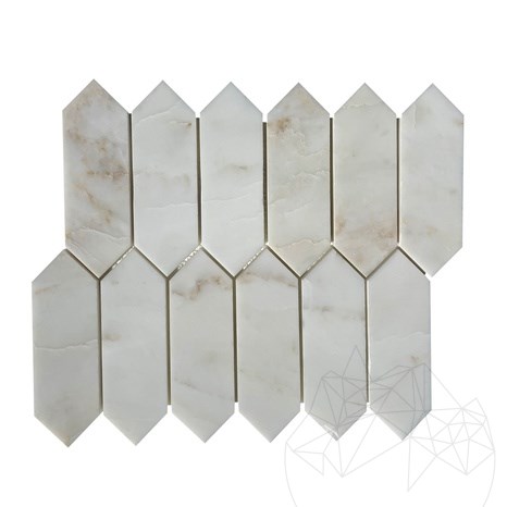 Arabescato Oro Marmor poliertes Säulenmosaik 30.5 x 28 cm