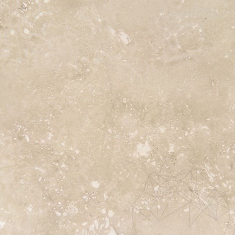 Klassischer, geschliffener Travertin im Kreuzschliff, 20.3 x 20.3 x 1.2 cm