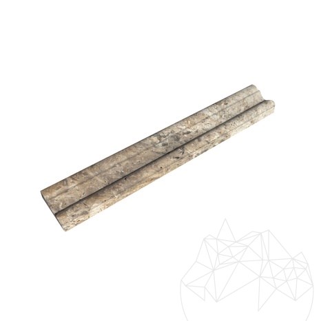 Silberner Travertin M17 Bordüre 4.8 x 30.5 cm