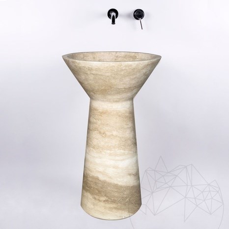 Waschbecken für das Badezimmer - Tao Antros Classic Travertin 50 x 85 cm