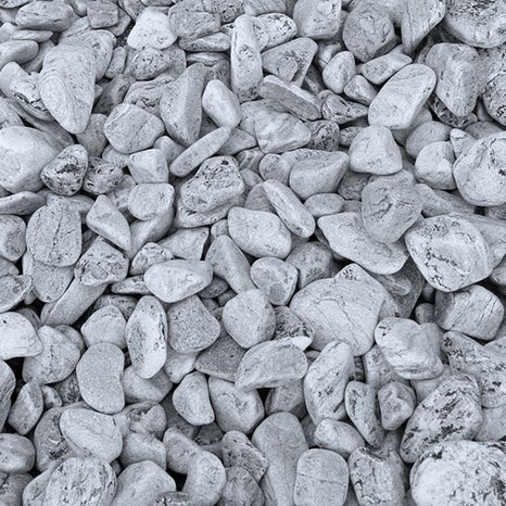 Silberne Kieselsteine, 3-6 cm Beutel 20 Kg